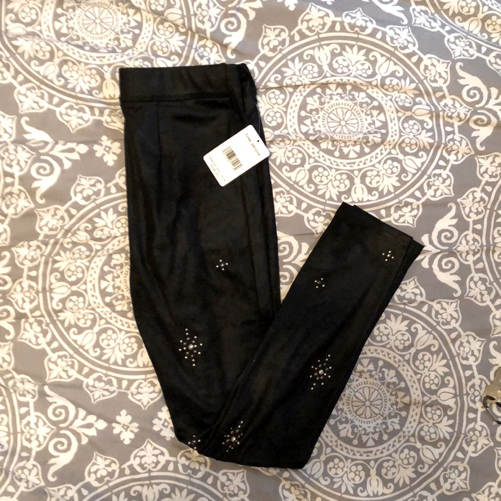 Free People Stud Suede/Brushed Leather Leggings